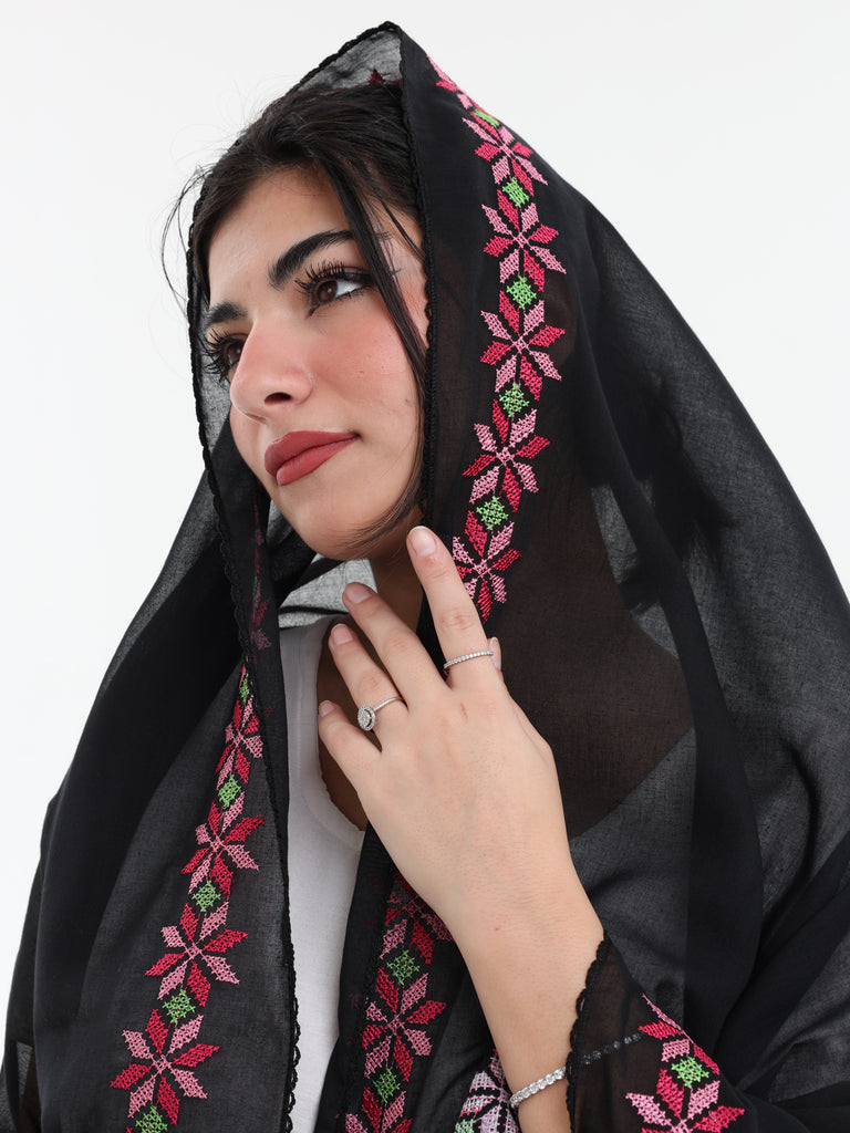 RB1-01 Jouri Rose Embroidered Home Hijab
